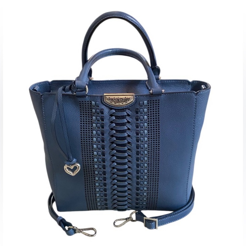 Brighton Daniela leather hand held tote-canyon blue